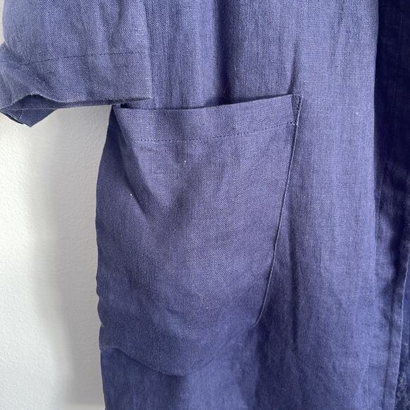 Chico’s 100% linen open front 3/4 sleeve open front lagenlook blazer sz 2 - Picture 6 of 7